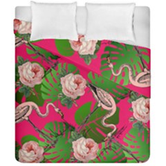 Flamingo Floral Pink Duvet Cover Double Side (california King Size) by snowwhitegirl