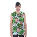 Flamingo Floral Blue Men s Basketball Tank Top View1