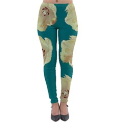 Teal Tulips Lightweight Velour Leggings by snowwhitegirl