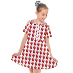 Strawberries Kids  Short Sleeve Shirt Dress by snowwhitegirl