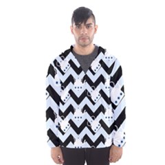 Blue Teapot Chevron Hooded Windbreaker (men) by snowwhitegirl