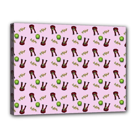 School Girl Pattern Pink Canvas 16  X 12  by snowwhitegirl