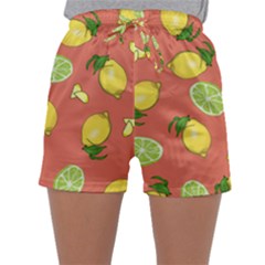 Lemons And Limes Peach Sleepwear Shorts by snowwhitegirl