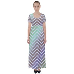 Ombre Zigzag 03 High Waist Short Sleeve Maxi Dress by snowwhitegirl