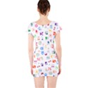 Colorful Abstract Symbols Short Sleeve Bodycon Dress View2