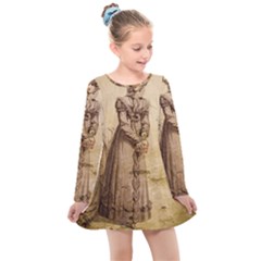 Lady 2507645 960 720 Kids  Long Sleeve Dress by vintage2030