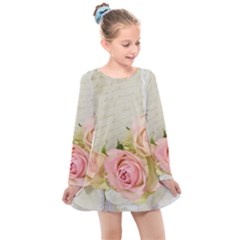 Roses 2218680 960 720 Kids  Long Sleeve Dress by vintage2030