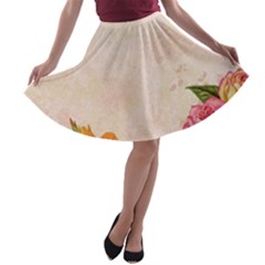 Flower 1646045 1920 A-line Skater Skirt by vintage2030