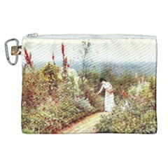 Lady And Scenery Canvas Cosmetic Bag (xl) by vintage2030