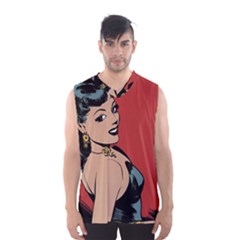 Comic Girl Men s Basketball Tank Top by vintage2030