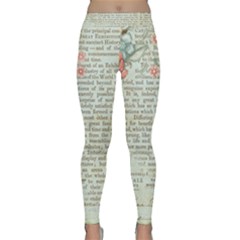 Rose Book Page Classic Yoga Leggings by vintage2030