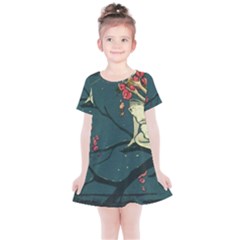 Girl And Flowers Kids  Simple Cotton Dress by vintage2030