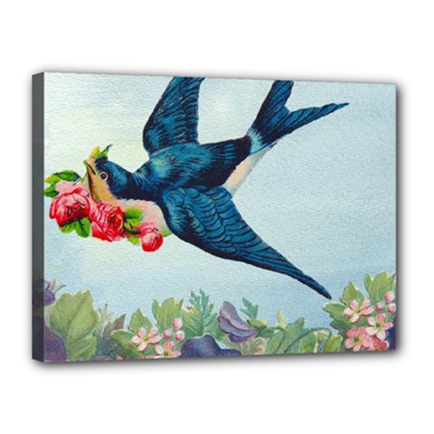 Blue Bird Canvas 16  X 12  (stretched) by vintage2030