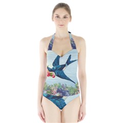 Blue Bird Halter Swimsuit by vintage2030