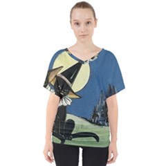 Black Cat 1462738 1920 V-neck Dolman Drape Top by vintage2030
