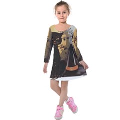 Owls 1461952 1920 Kids  Long Sleeve Velvet Dress by vintage2030