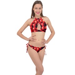 Pile Of Red Tomatoes Cross Front Halter Bikini Set by FunnyCow