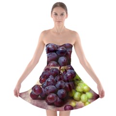 Red And Green Grapes Strapless Bra Top Dress by FunnyCow