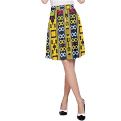 Shapes Rows                                          A-line Skater Skirt by LalyLauraFLM