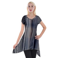 Black Marble Short Sleeve Side Drop Tunic by WILLBIRDWELL