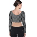 Monochrome Centipede Arabesque Velvet Long Sleeve Crop Top View2