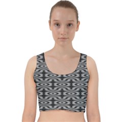 Monochrome Centipede Arabesque Velvet Racer Back Crop Top by linceazul