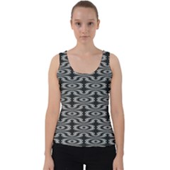 Monochrome Centipede Arabesque Velvet Tank Top by linceazul