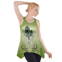 Wonderful Butterlies , Green Colors Side Drop Tank Tunic by FantasyWorld7