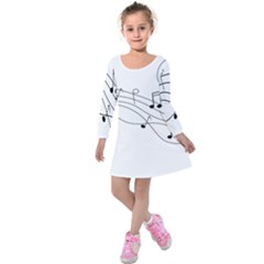 Music Partition Kids  Long Sleeve Velvet Dress by alllovelyideas