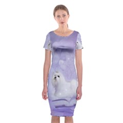 Cute Little Maltese, Soft Colors Classic Short Sleeve Midi Dress by FantasyWorld7