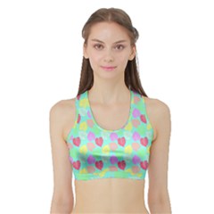 Pastel Rainbow Monstera Sports Bra With Border by PodArtist