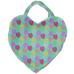 Pastel Rainbow Monstera Giant Heart Shaped Tote by PodArtist