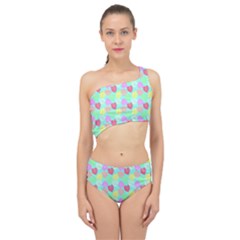 Pastel Rainbow Monstera Spliced Up Two Piece Swimsuit by PodArtist