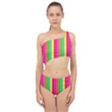 Neon Hawaiian Rainbow Deck Chair Stripes Spliced Up Two Piece Swimsuit View1