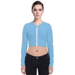 Oktoberfest Bavarian Blue Houndstooth Check Zip Up Bomber Jacket by PodArtist