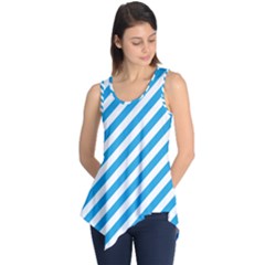 Oktoberfest Bavarian Blue And White Candy Cane Stripes Sleeveless Tunic by PodArtist