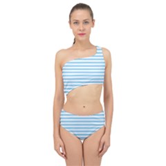 Oktoberfest Bavarian Blue And White Large Mattress Ticking Stripes Spliced Up Two Piece Swimsuit by PodArtist