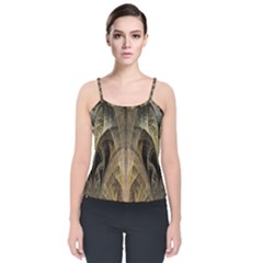 Fractal Art Graphic Design Image Velvet Spaghetti Strap Top by Sapixe