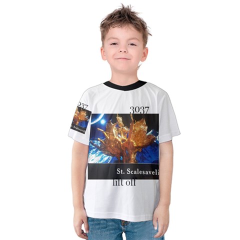 St Scalesaveli Empire Logo1 Lift Off Kids  Cotton Tee by desiascales