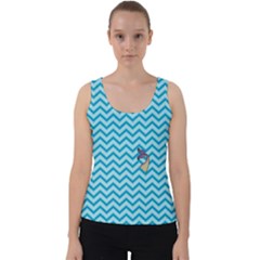 Chevron Mermaid Pattern Velvet Tank Top by emilyzragz