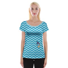 Chevron Mermaid Pattern Cap Sleeve Top by emilyzragz