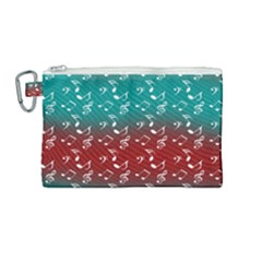 Red Teal Music Canvas Cosmetic Bag (medium) by snowwhitegirl