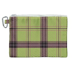 Avocado Green Plaid Canvas Cosmetic Bag (xl) by snowwhitegirl