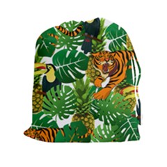 Tropical Pelican Tiger Jungle Drawstring Pouch (xxl) by snowwhitegirl