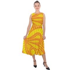 Pop Sunny Midi Tie-back Chiffon Dress by ArtByAmyMinori