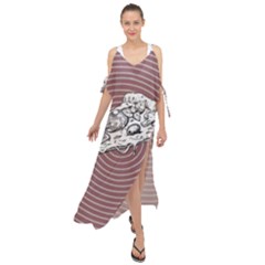 Pop Art Pizza Maxi Chiffon Cover Up Dress by Valentinaart