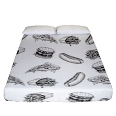 Fast Food Pattern Fitted Sheet (queen Size) by Valentinaart