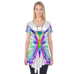 Rainbow Butterfly Short Sleeve Tunic  by amazinganimals