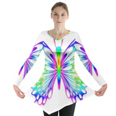 Rainbow Butterfly Long Sleeve Tunic  by amazinganimals