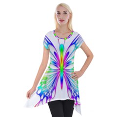 Rainbow Butterfly Short Sleeve Side Drop Tunic by amazinganimals